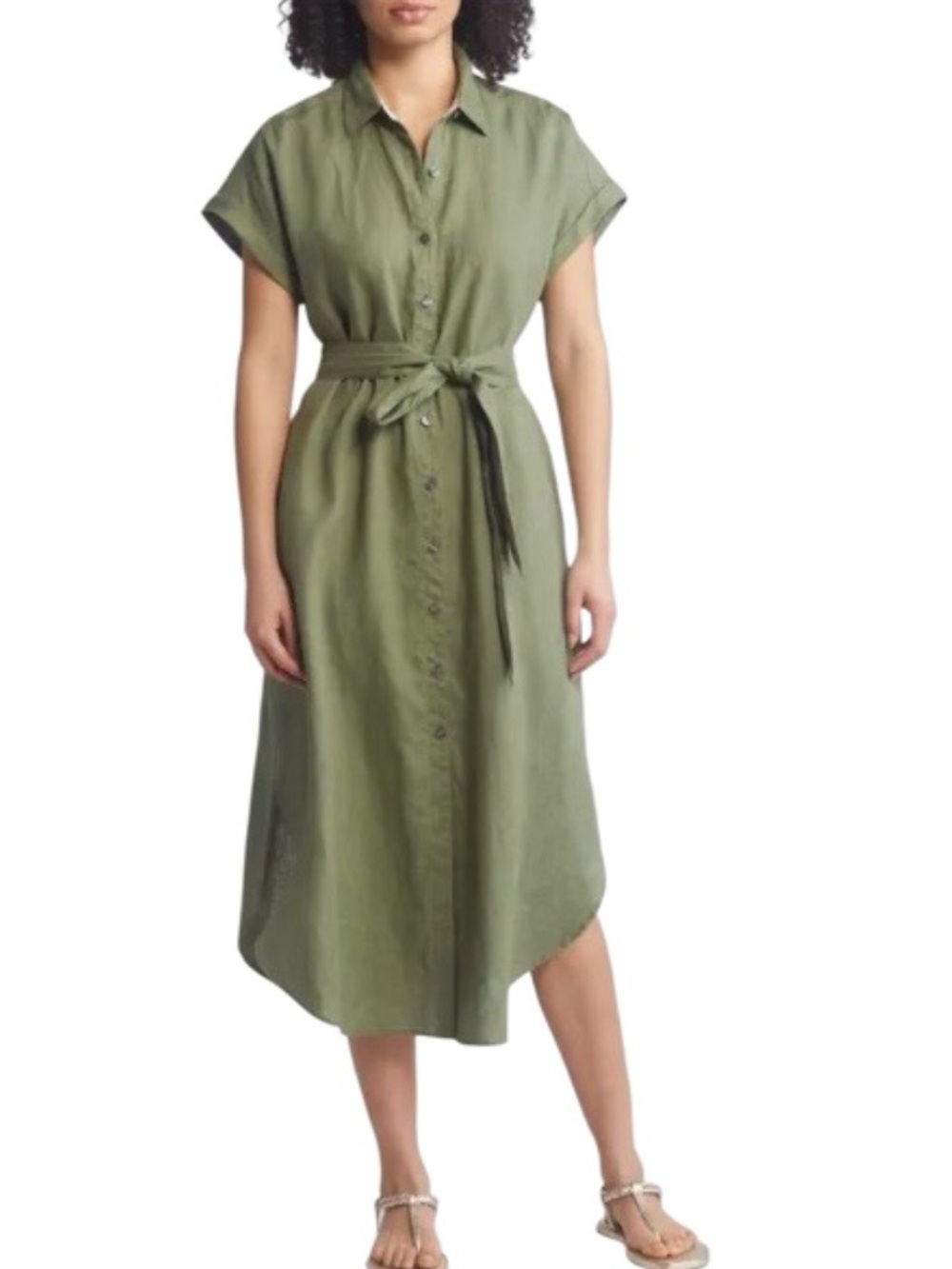 Tommy Bahama Coastalina
Linen Maxi Shirt Dress In Dark‎ Fern Size XS